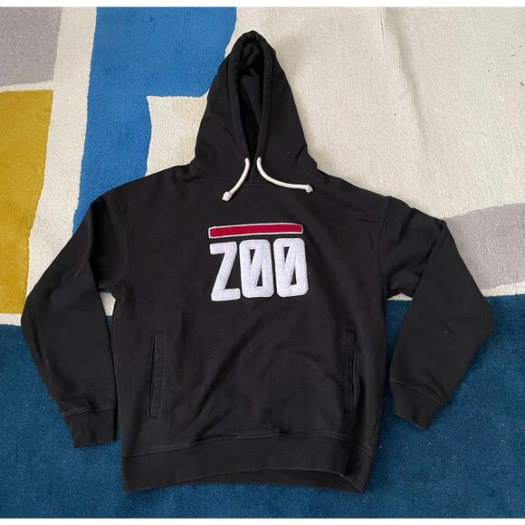 RawGear Zoo Patch Hoodie Sweatshirt Black Mens Large - Picture 1 of 4